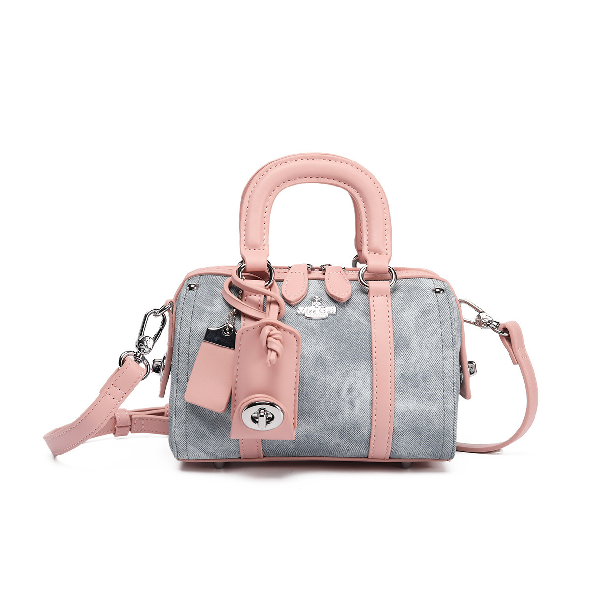 Free Shipping Designer Luxury Women's High Beauty Gradient Handbag Sweet Boston Bag New Denim Single Shoulder Crossbody Bag Casual Makeup Bag