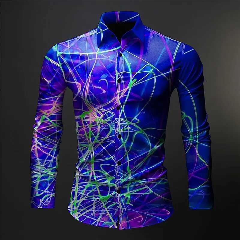 Mens Fashion Long Sleeve Shirt New Autumn Flame Collar Shirt Mens Outdoor Casual Street Travel Shirt Y250819