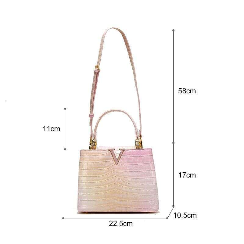 Women's Bag Shiny Leather Niche Crocodile Pattern New High-End Single-Handed Crossbody Handbag