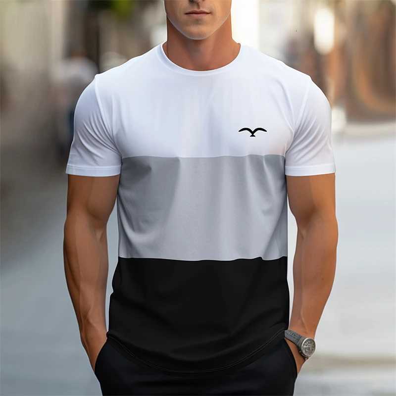 Simple Fashion Thick Stripes Graphic T Shirts For Men Trend Summer Crew Neck 3D Printed Contrast Color T-shirt Casual Loose Tees Y250819