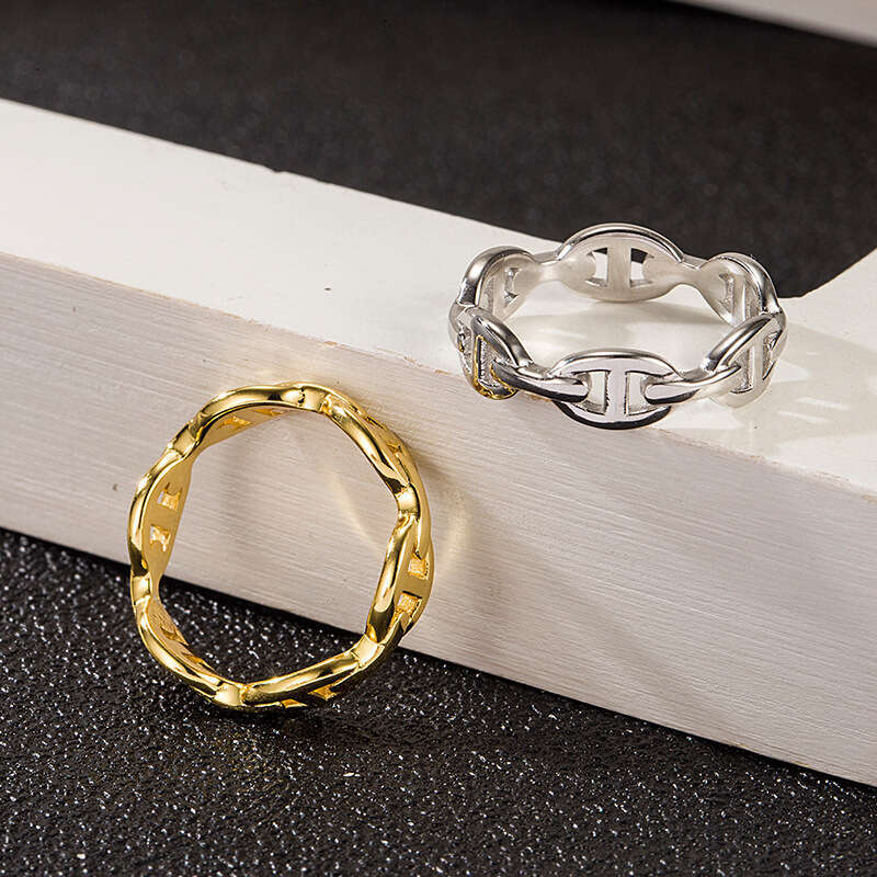 Korean Mori Chain s Pure Silver Pig Nose Minimalist Style Ring Internet Celebrity Ins Versatile Design