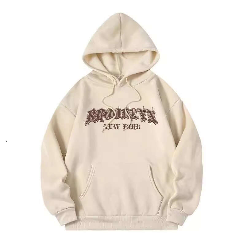 Autumn Winter New Design Hooded Fleece Sweatshirt for Women with Letter Print Loose Pullover Top