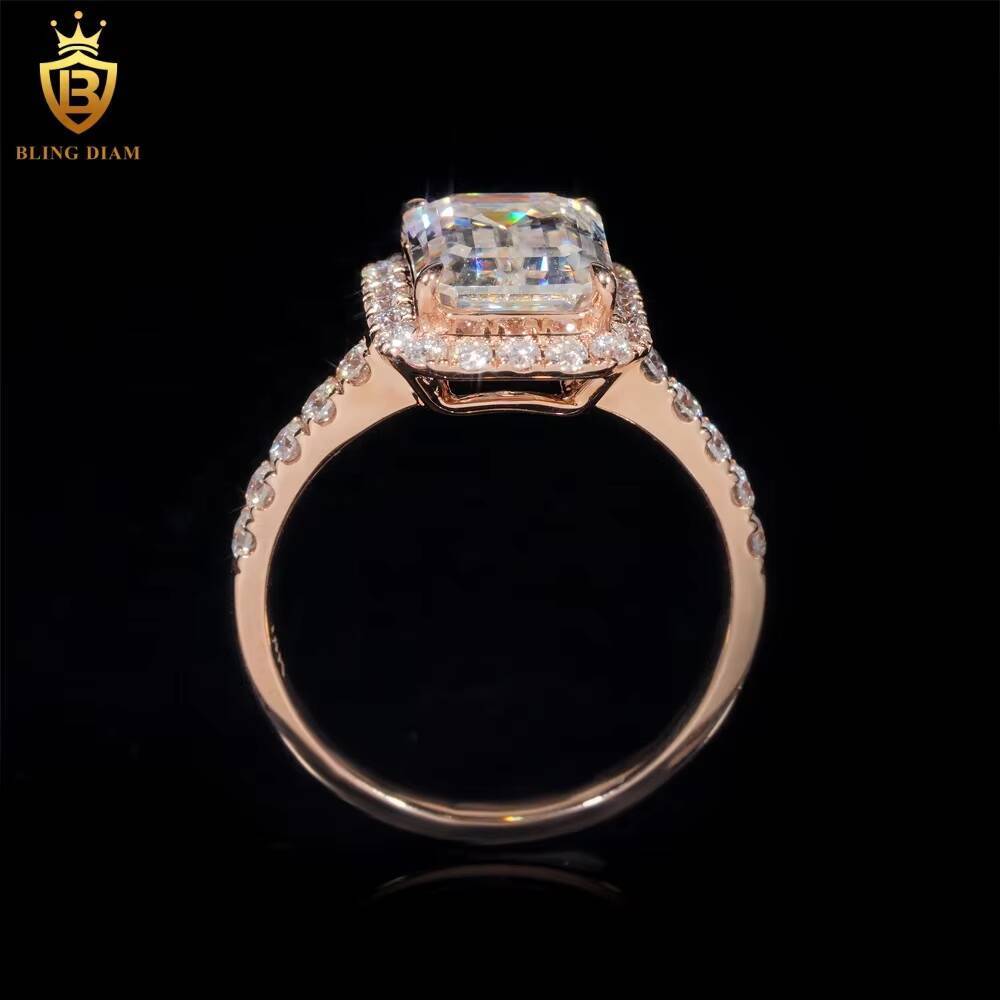 Luxury Pass Diamond Tester VVS Moissanite Diamond Fine Jewelry 14K Rose Gold Engagement Wedding Ring