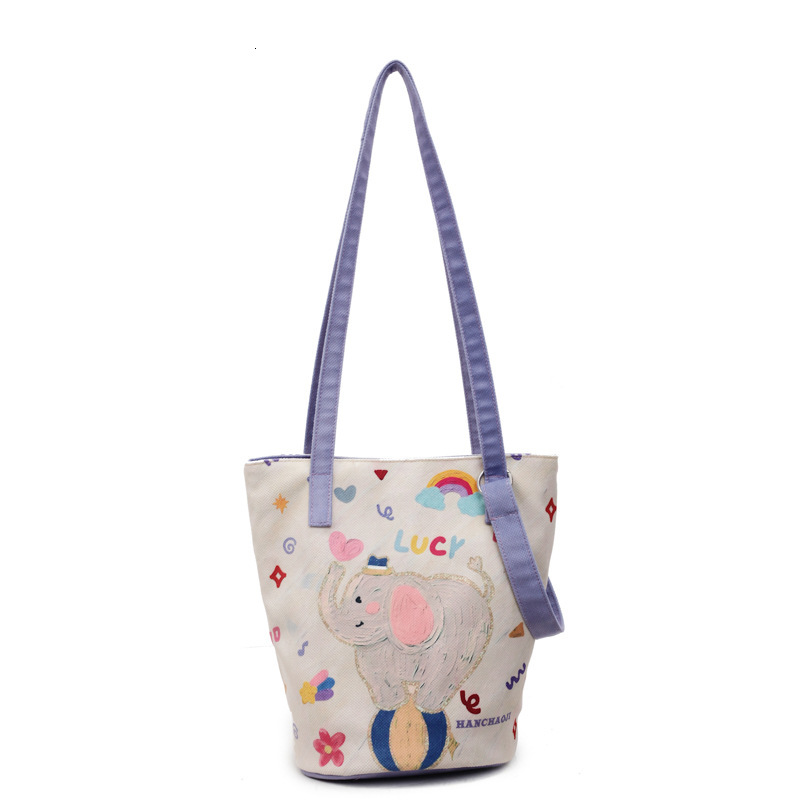 2025 Autumn Cute Dog Printed Commuter Bag Leisure Cute Fashion Bucket Bag Large Capacity Shoulder Bag Art Fashion Canvas Bag Women's Crossbody Ba
