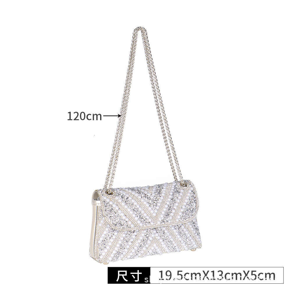 Diamond-Studded Banquet Bags Pearl Cheongsam Underarm Evening Women's Designer Handbag Single Shoulder Crossbody Handheld Bag