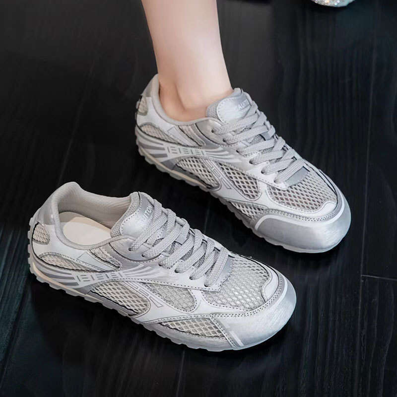 Inner Height Increase Forrest Gump for Women 2025 Summer New Slimming Versatile Breathable Training Campus White Mesh Shoes