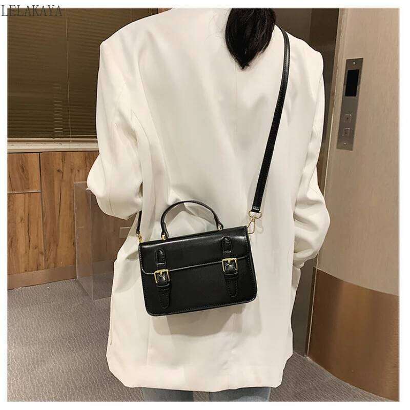 Vintage Fashion Square Tote New High Quality Shoulder PU Leather Handbags Women Portable Crossbody Messenger Bags