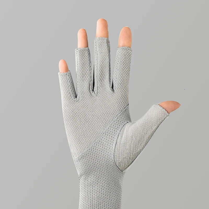 Womens Cotton Thin Touch Screen Riding Driving Outdoor Summer Autumn Fingerless Halffinger UV Protection Sunscreen Gloves 250811