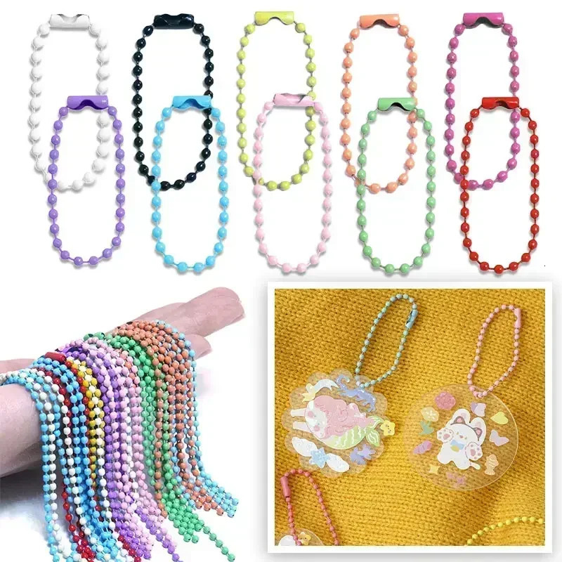 102050100pcs Ball Bead Chains Fits Key ChainDollsLabel Hand Tag Connector For DIY Bracelet Jewelry Making Accessorise 250811