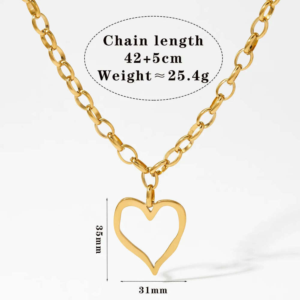 Simple Heart Earrings Stainless Designer Steel Personality Exaggerated Heart-shaped Pendant Necklace