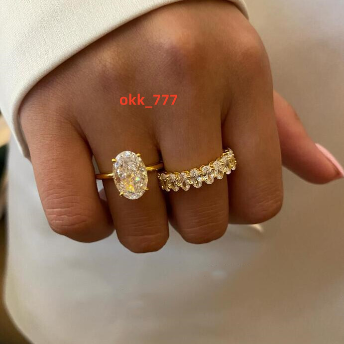 In Stock VVS D Color Oval-Shaped Moissanite Promise Ring for Women