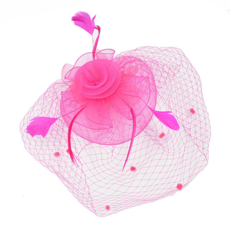 Elegant Flower Fascinator Pillbox Cap Wedding Women Fascinator Hat Headband Ladies Millinery Cap Mesh Bride Hats 250609