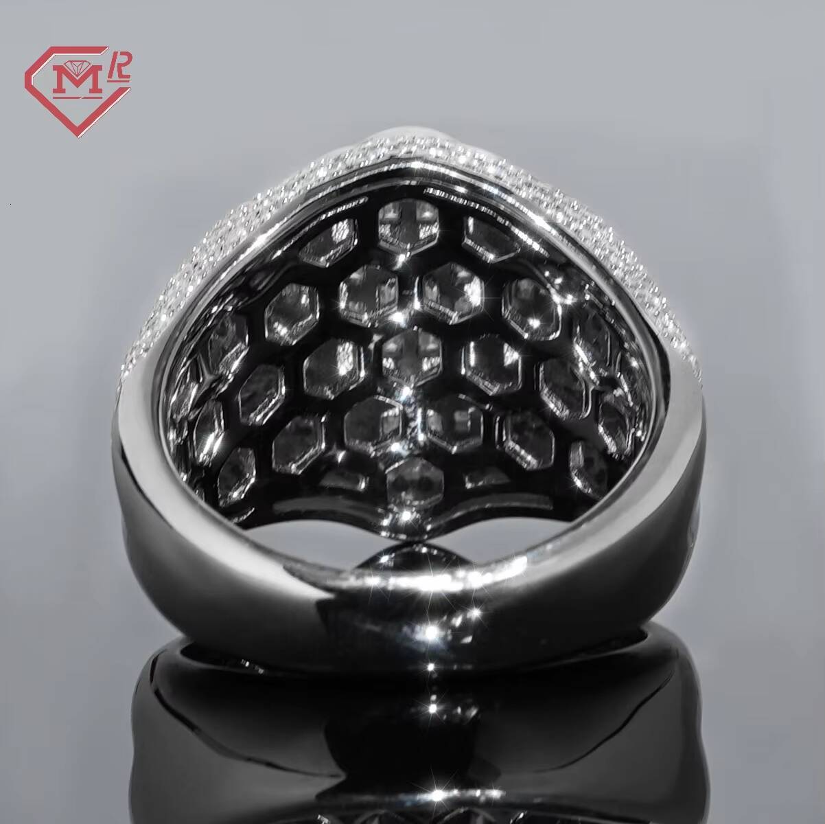 Fully Iced Out Mens Moissanite Ring Rappers Custom Cross Hip Hop Jewelry S925 Moissanite Ring