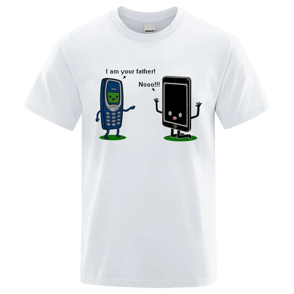 Im your father Funny phone T-Shirts Men Women Casual Short Sleeve Crewneck Breathable Tops Cotton Summer Hip Hop Tee Clothing Y250819