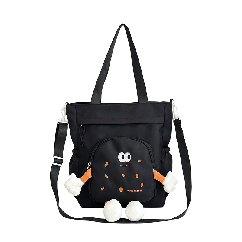 2025 Autumn Cute Canvas Bag Biscuit Biscuit Crossbody Bag Design Shiny Nylon Shoulder Bag Large Capacity Bag Women's Crossbody Bag Designer Bag W