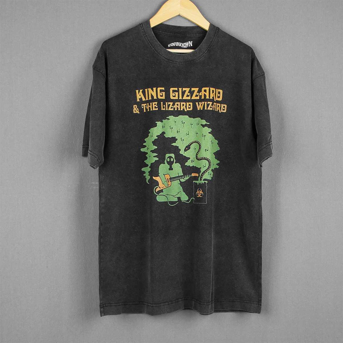King Gizzard And The Lizard Wizard T-Shirt Psychedelic Garage Rock Fuzz Band Mens Clothing Short Sleeve Loose Printed Shirt Y250819
