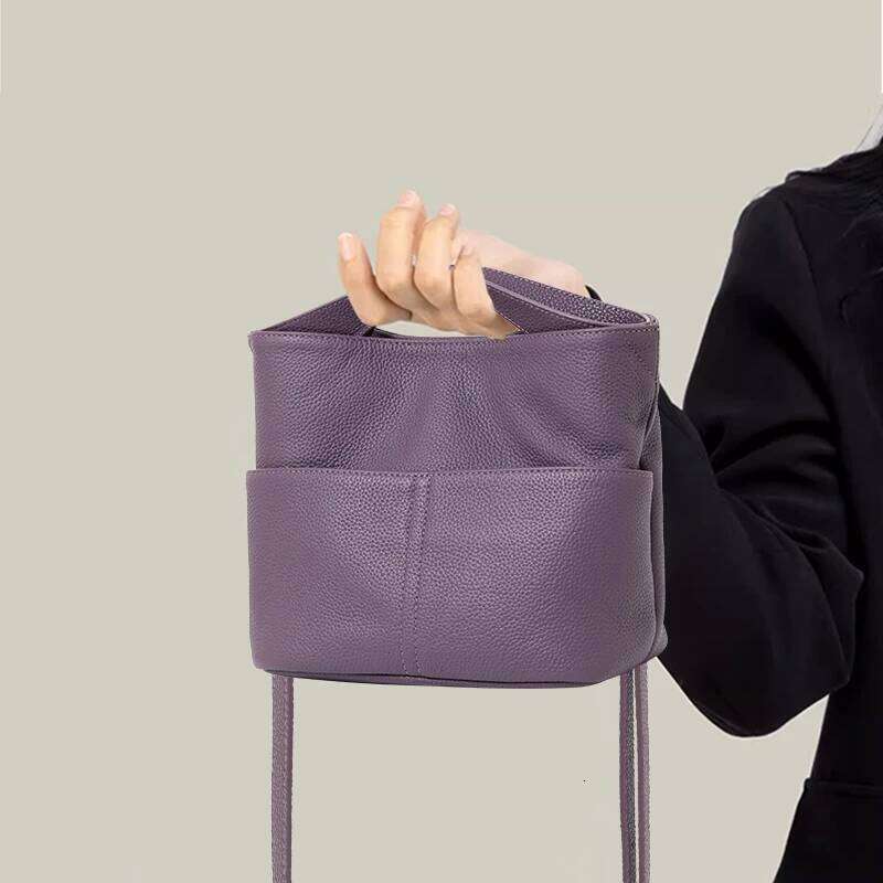 Designer Bags First-Layer Cowhide Shoulder Cross-Body High-End Office Worker Lightweight Handbag Water Bucket 2025 New Small Women's Bag Luxury B