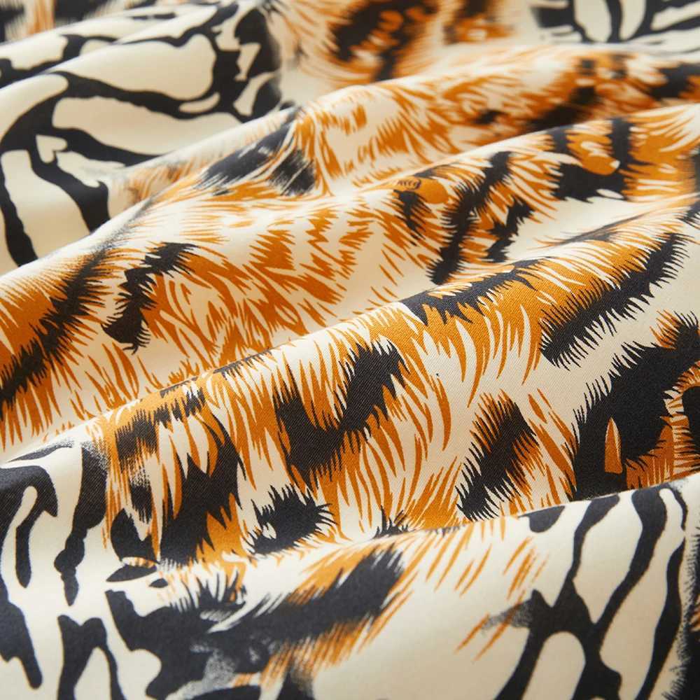 Tiger Print Duvet Cover Queen for Boys Girls Fiercely Safari Animal Skin Leopard Bedding Set Reversible Yellow Black Quilt Cover Y250819