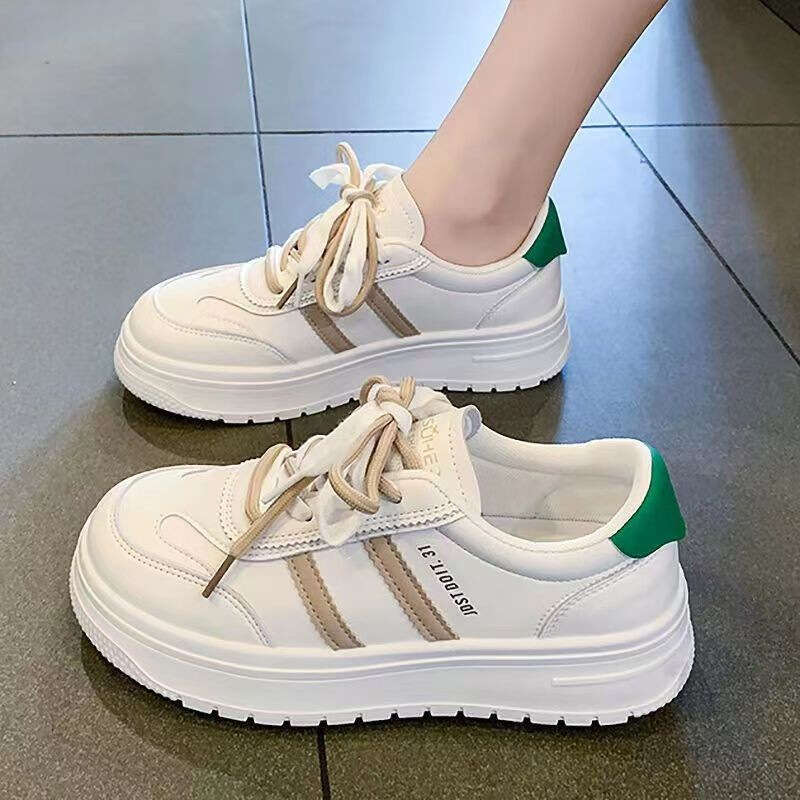 2023 Spring Mesh Breathable White Sneakers for Women New Versatile Sports Casual Dad Shoes Soft Sole Summer Style