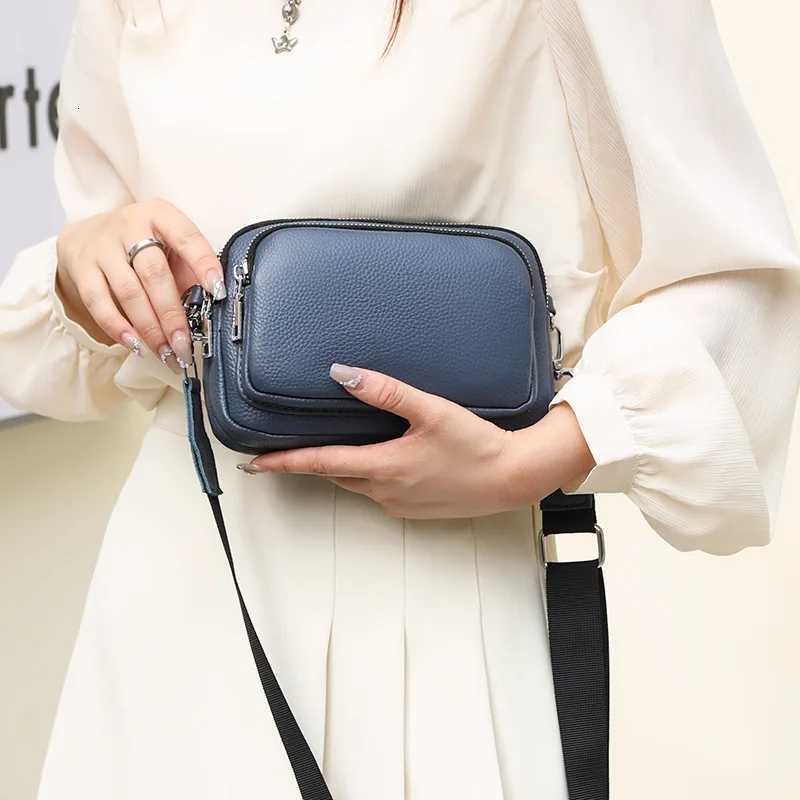 100% Genuine Leather Shoulder Bag For Women Rectangle Bags Crossbody Designer Handbag Female Solid Color Messenger Y250819