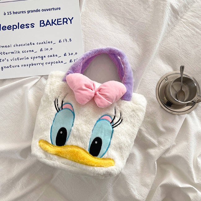 Free Shipping Designer Luxury Plush Cartoon Women's Shoulder Bag Cute Pink Bow Handbag Casual Armpit Bag Zipper Shopping Bag