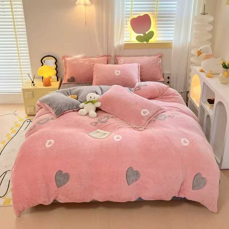 Winter Flannel Duvet Cover Rainbow Dual-color Soft Warm Quilt Cover Cozy Thick Comforter Cover for Adults Children Queen King Y250819