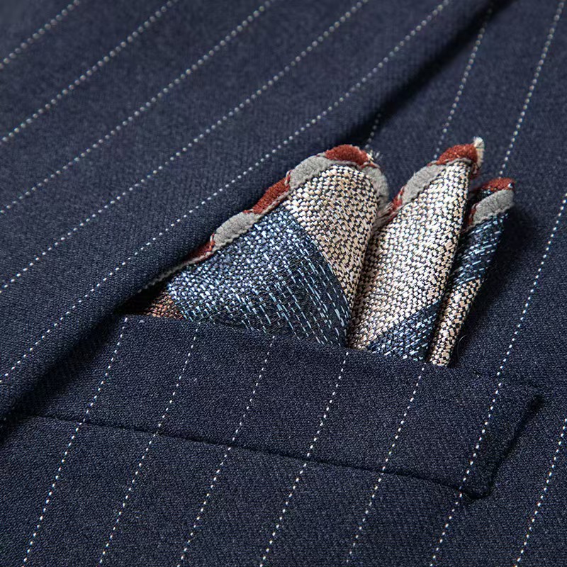 T1486 new men's suit three-piece blue striped business casual fashion elegant suit professional suit wedding