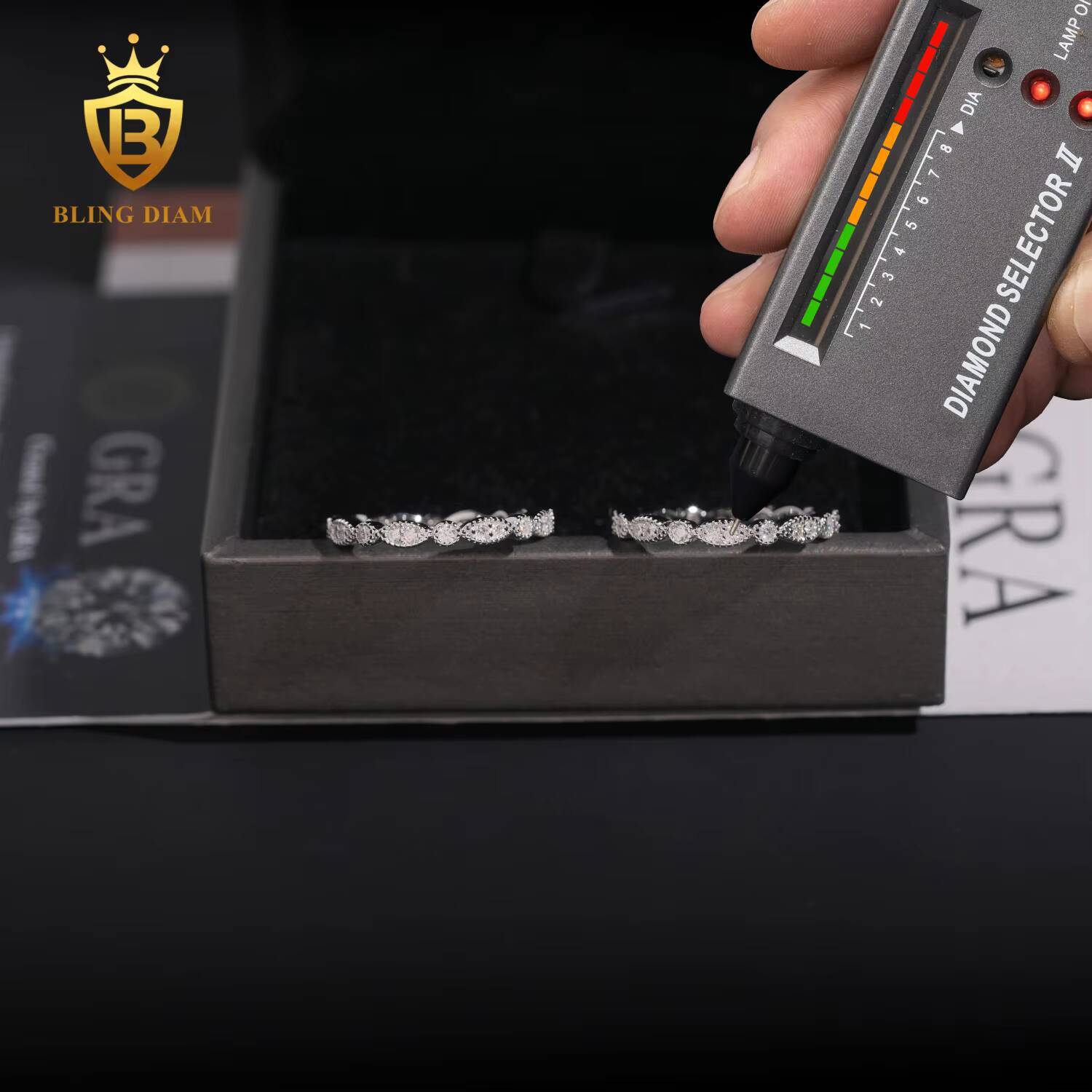 GRA Certified 925 Sterling Silver Gold Plated Hip Hop Jewelry VVS Diamond Moissanite Hip Hop Ring