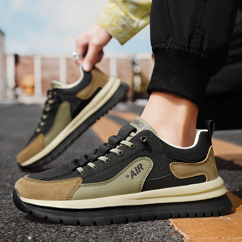 Men's casual shoes versatile British style Forrest Gump sports shoes summer mesh breathable hollow out dad shoes