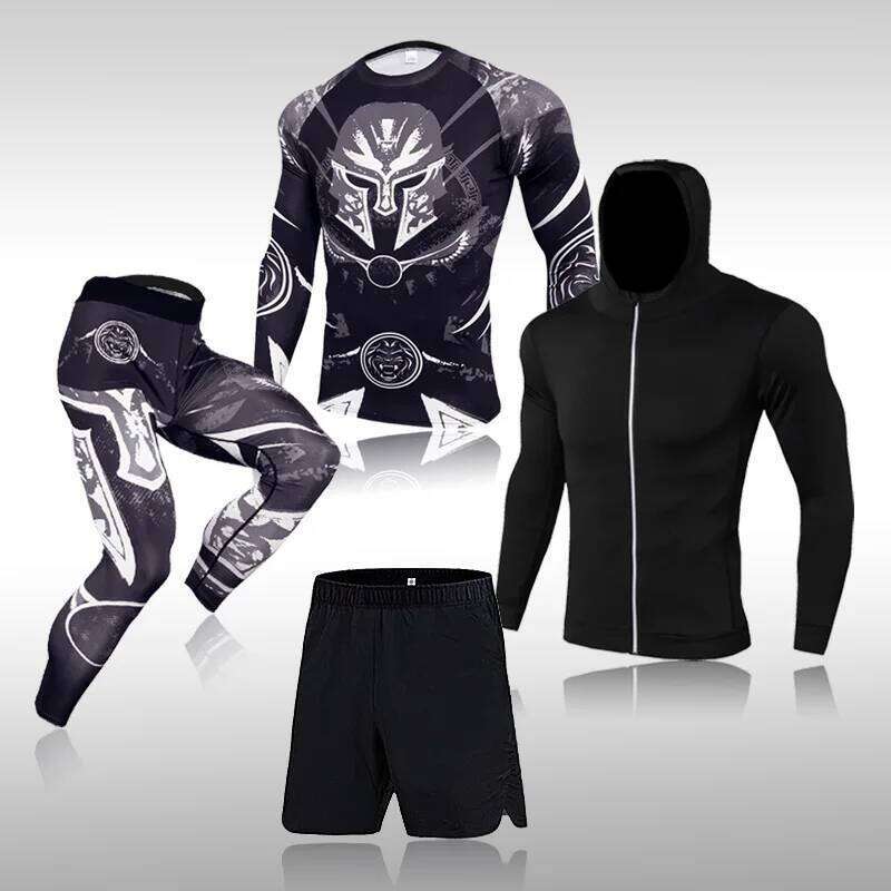 Men's Training Sportswear Set Gym Fiess Compression Sport Suit Jogging Tight Sports Wear Clothes