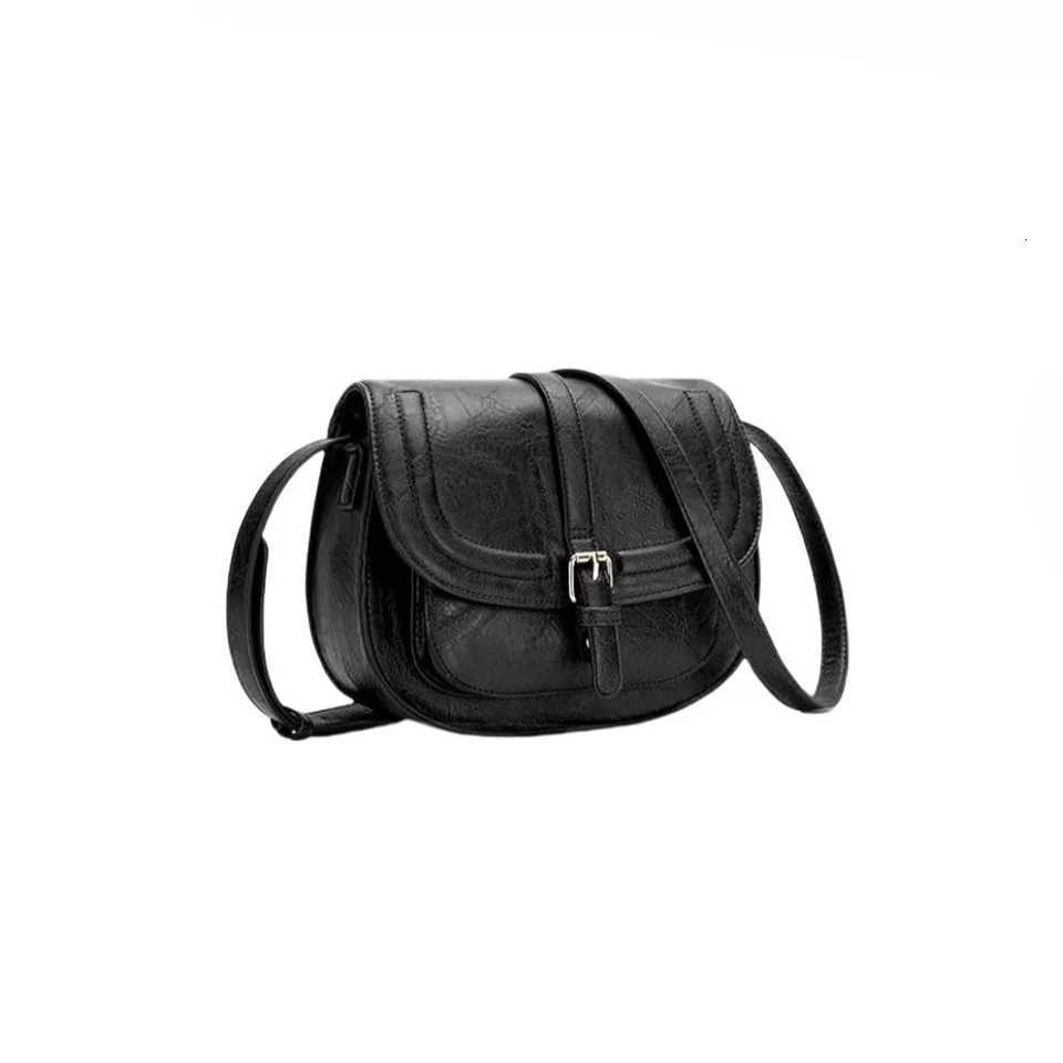 Womens Saddle Bag Womens Shoulder Crossbody Bag European and American Versatile Half Round Bag Y250819