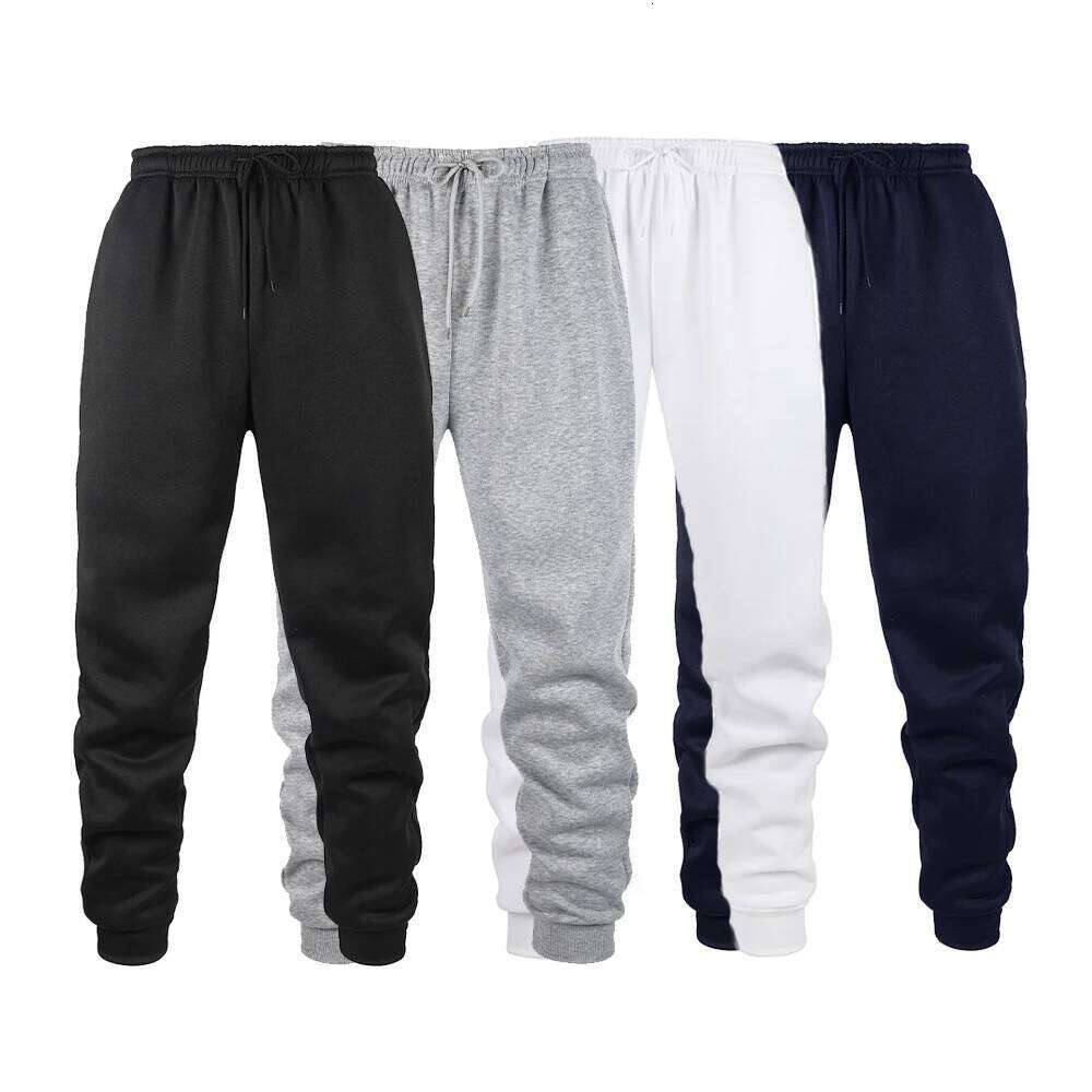 Mens Jogging Autumn Winter Sweatpants Men Sports Gym Trousers Fashion Solid Color Casual Workout Long Pants