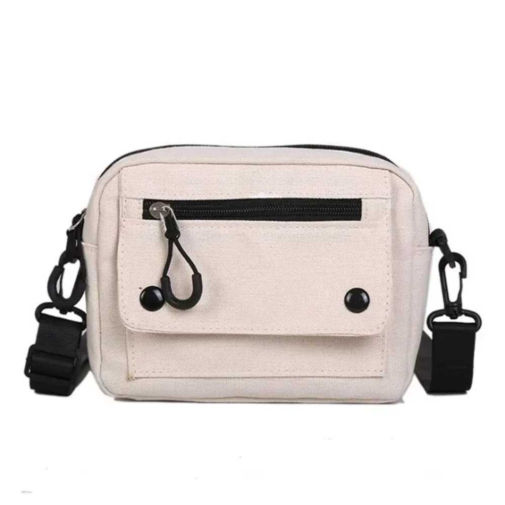 Women Canvas Handbags Korean Mini Student Bag Cell Phone Simple Small Crossbody Casual Ladies Zipper Shoulder Bag Y250819
