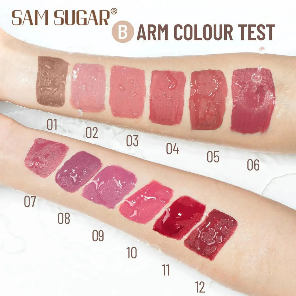 SAM SUGAR 12 Color Book Lip Gloss Set Matte Velvet Waterproof Non stick Cup Lipstick Makeup 250809