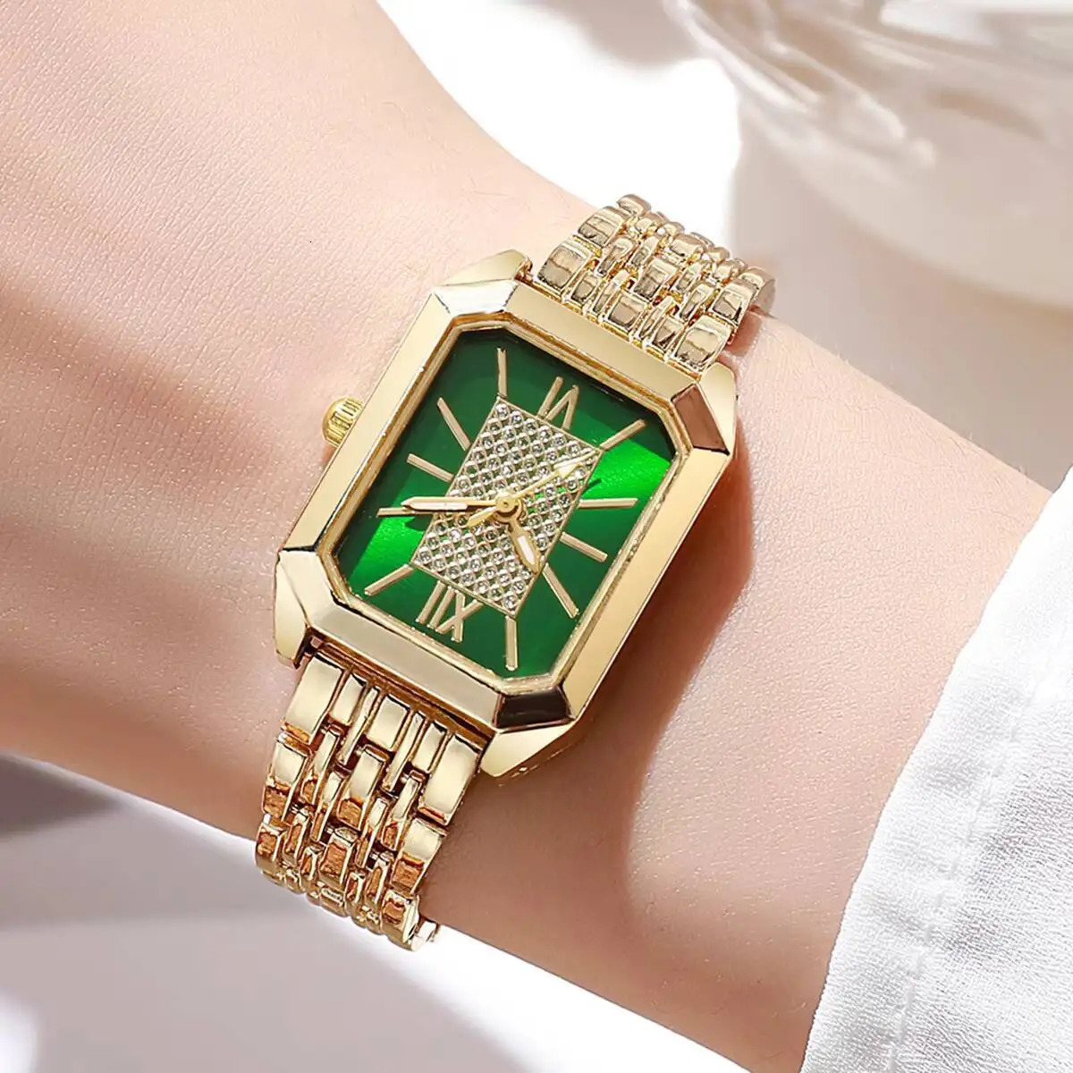 Fashion Rectangle Women Watches Ladies Stainless Steel Strap Quartz Wristwatches Reloj MujerWithout Box 250818