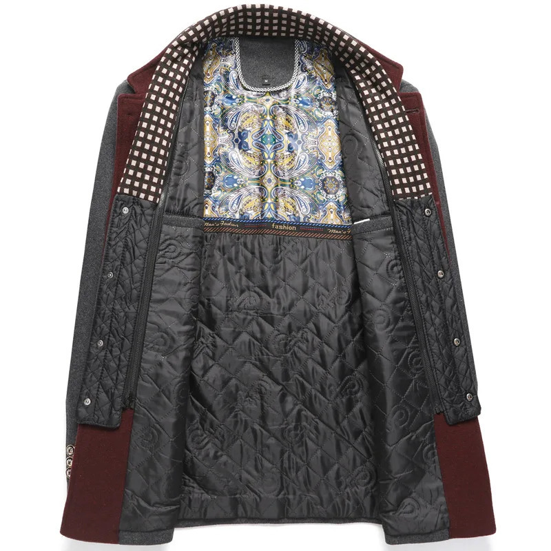 In Stock Mens Wool Woolen Thick Scarf Collar Top Coats for Men Clothing Winter Jacket Overcoat Englang Style 250820