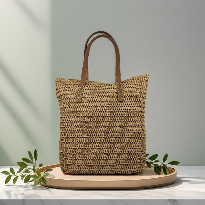 2025 Autumn Leisure French Large Capacity Woven Bag Beach Straw Bag Single Shoulder Underarm Handbag Women's Crossbody Bag Designer Bag Women