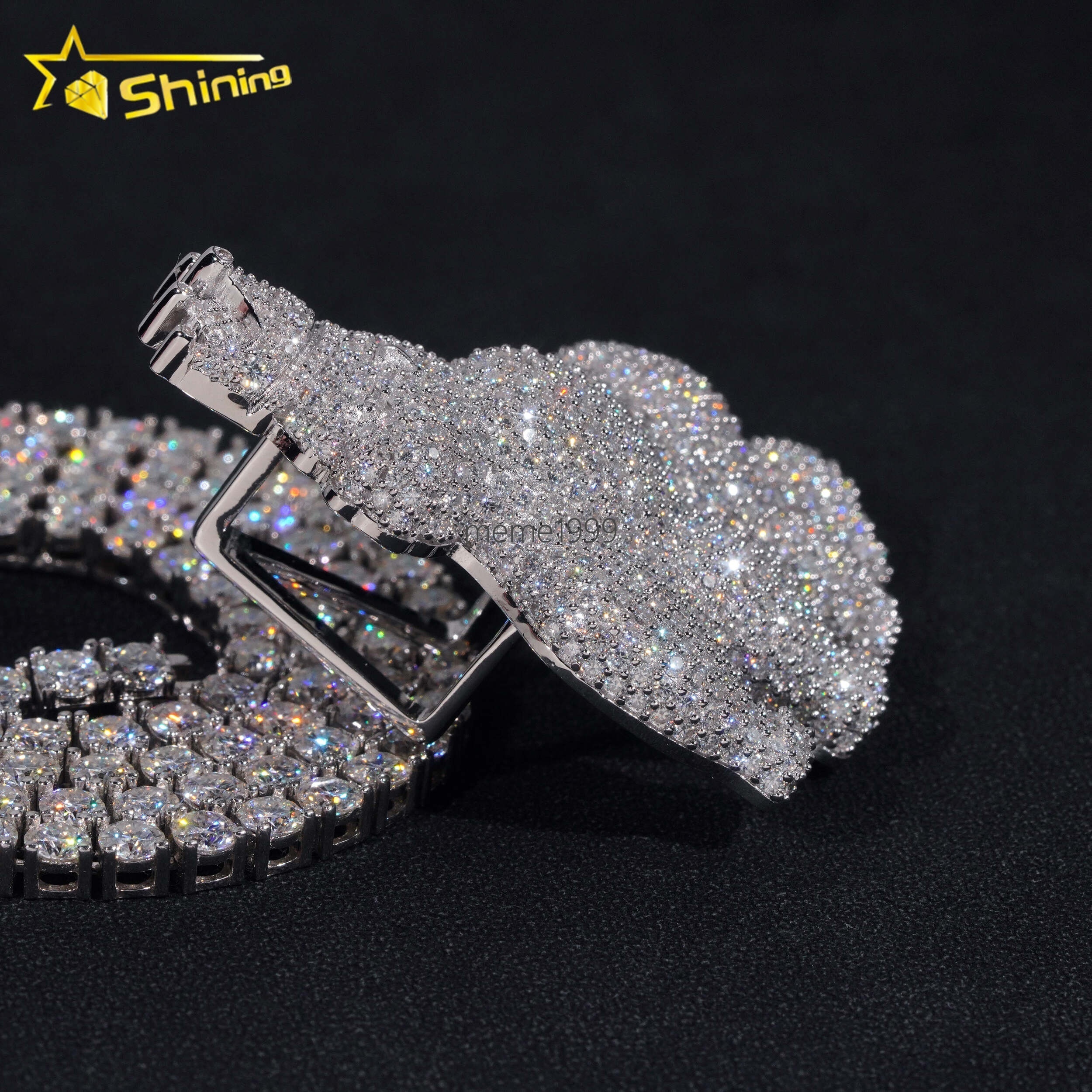 Fine Jewelry Custom 925 Sterling Silver Gold Plated Iced Out VVS Diamond Moissanite Charm Pendant Gorilla