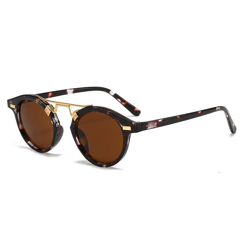 Women's Fashion Style Glasses Round Frame Daily Wear Leopard Print Designer Color Sunglasses