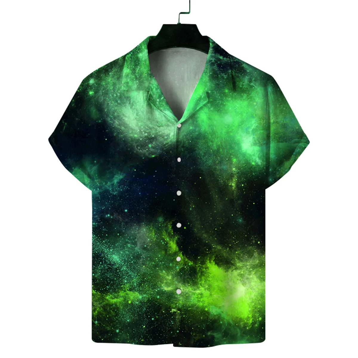 Mens summer Hawaiian casual personalized shortsleeved shirt mens printed fashion Cuban collar beach 250808