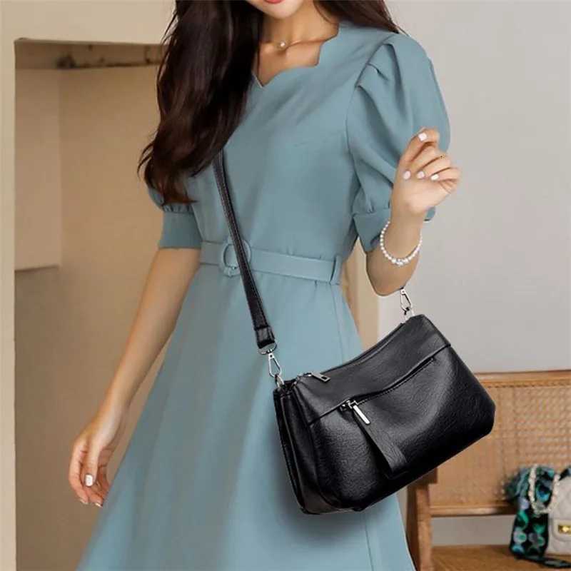 Elegant Womens Shoulder Bag with Unique Texture Design Stylish Soft Leather Handbag with Zipper Pockets Everyday Crossbody Bag Y250819