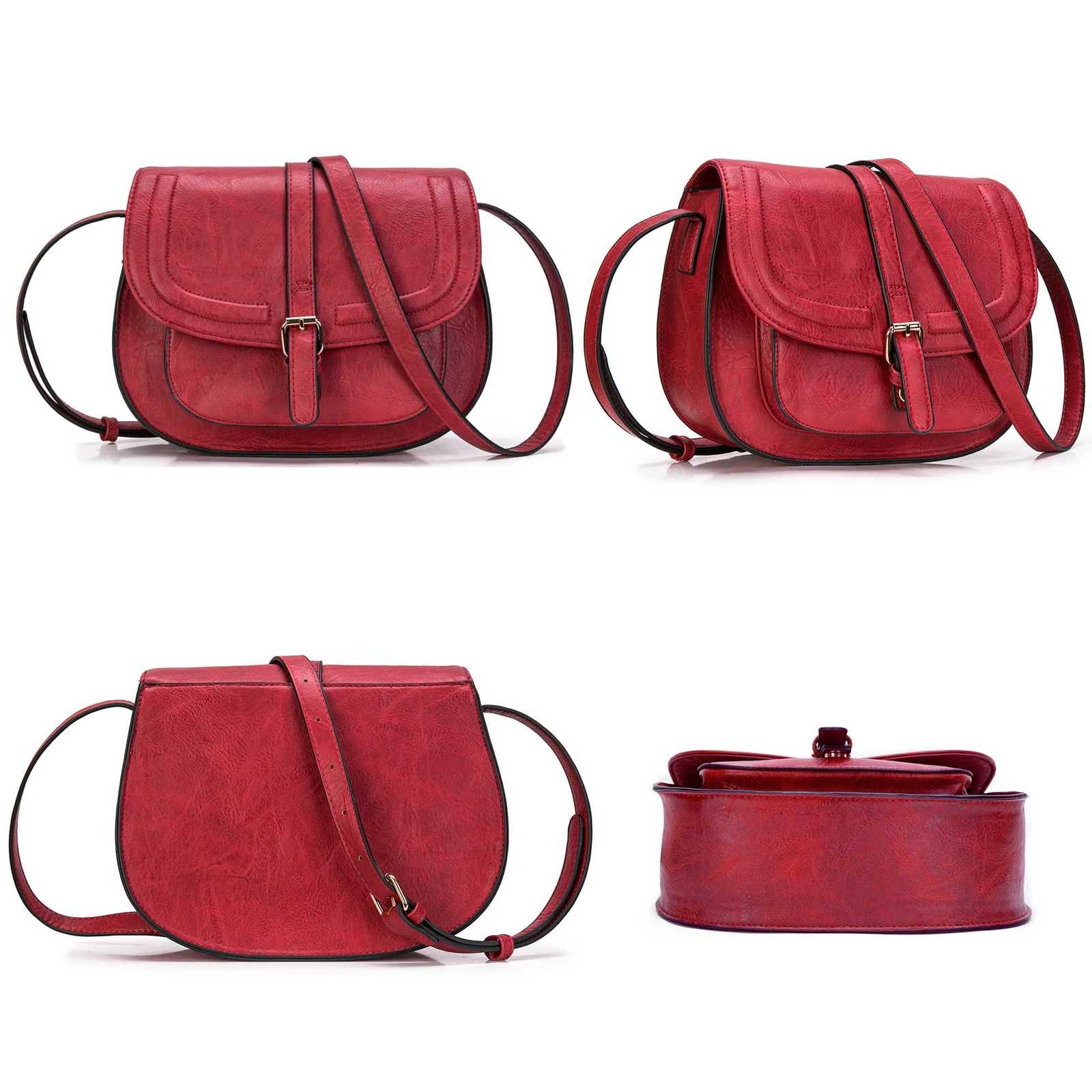 AFKOMST Crossbody Bag for Women Small Satchel and Shoulder Bag Vintage Saddle Handbags Vegan Leather CT20154E Y250819