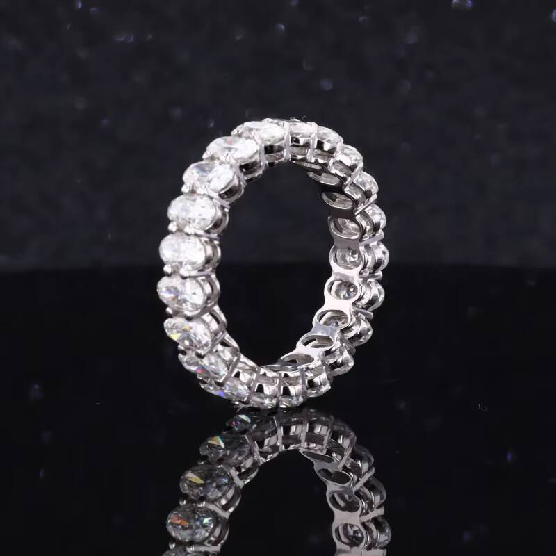 Starsgem Moissanite Y Diamante Anillo comfort Fit Band Rings Stargem Full Eternity Oval Moissanite Eternity Band