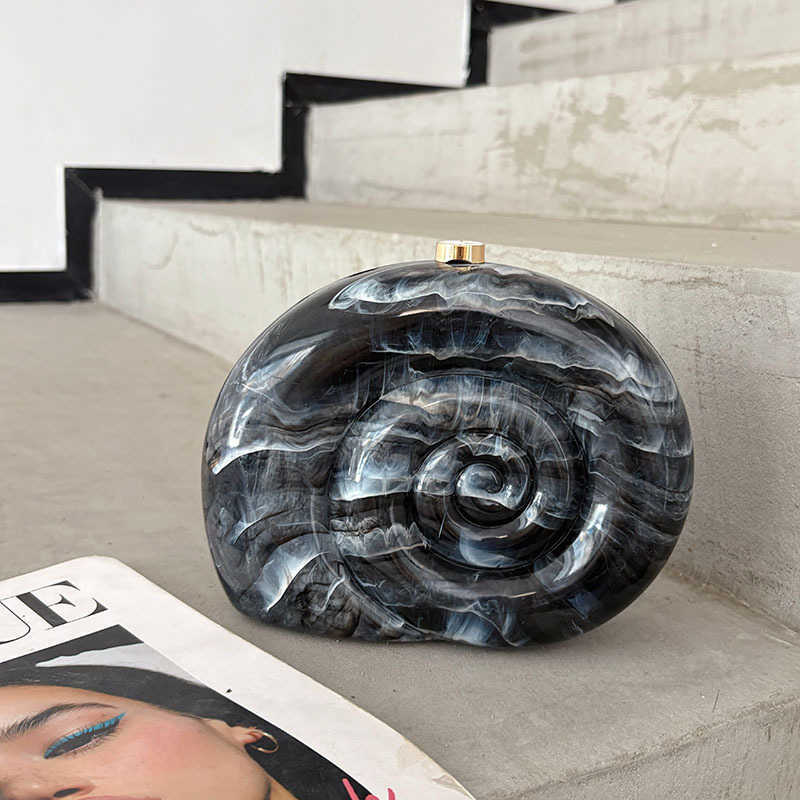 Creative Marble Pattern Spiral Acrylic Bag Niche Design Box Bag Handheld Crossbody Bag