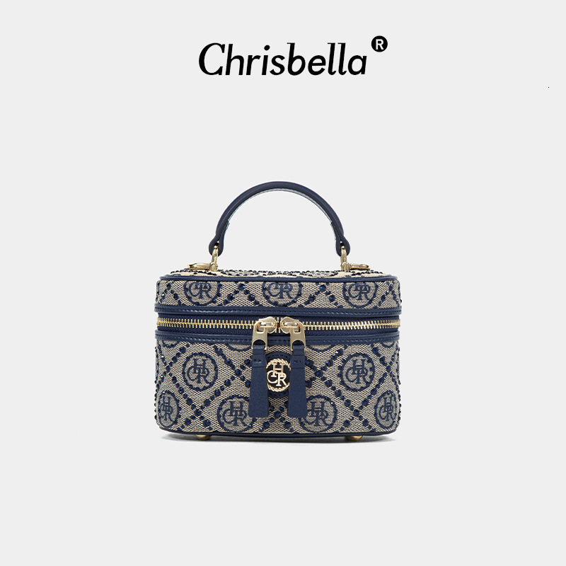 Free Shipping Designer Luxury Women's Embroidered Mini Handbag Jacquard Star Diamond Hand-held Makeup Bag Fashionable Zipper Single Shoulder Cros