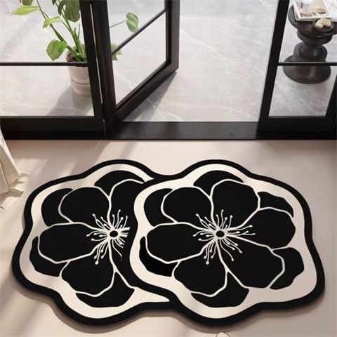 Camellia Bathroom Diatomaceous Earth Super Absorbent Non-Slip Carpet Toilet Shower Room Door Mat ddmythur
