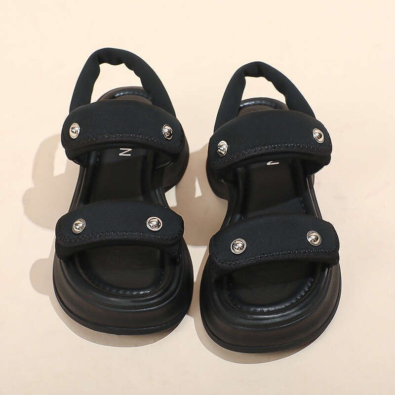 2023 Summer New Women's Outdoor Thick Height Increasing Casual Soft Sole Platform Beach Slide Sandals