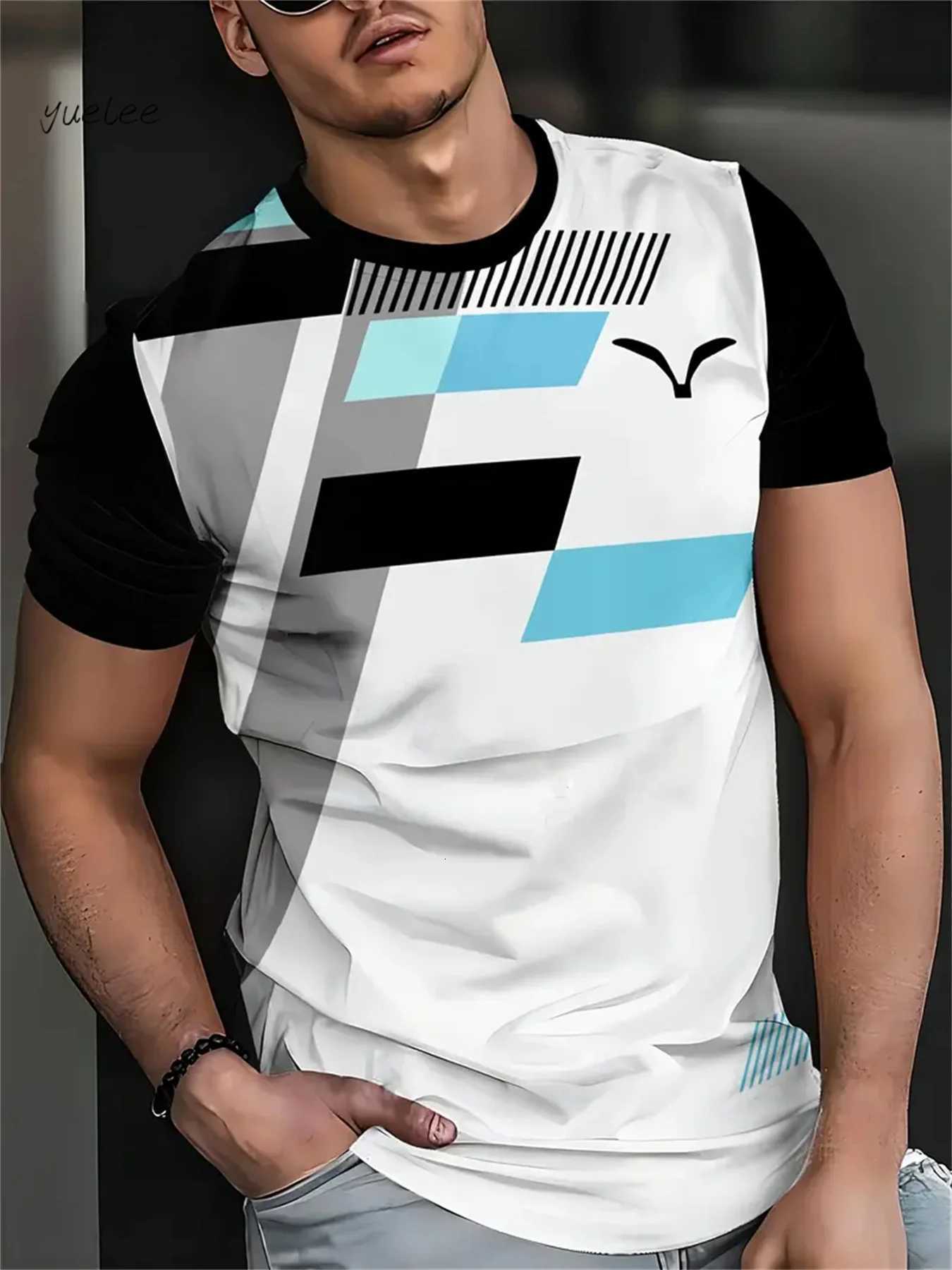 Mens T-Shirt Fashion Simple Striped Printed Short Sleeve T-Shirt Oversized Tops Summer Mens Daily Versatile Casual Clothing Y250819