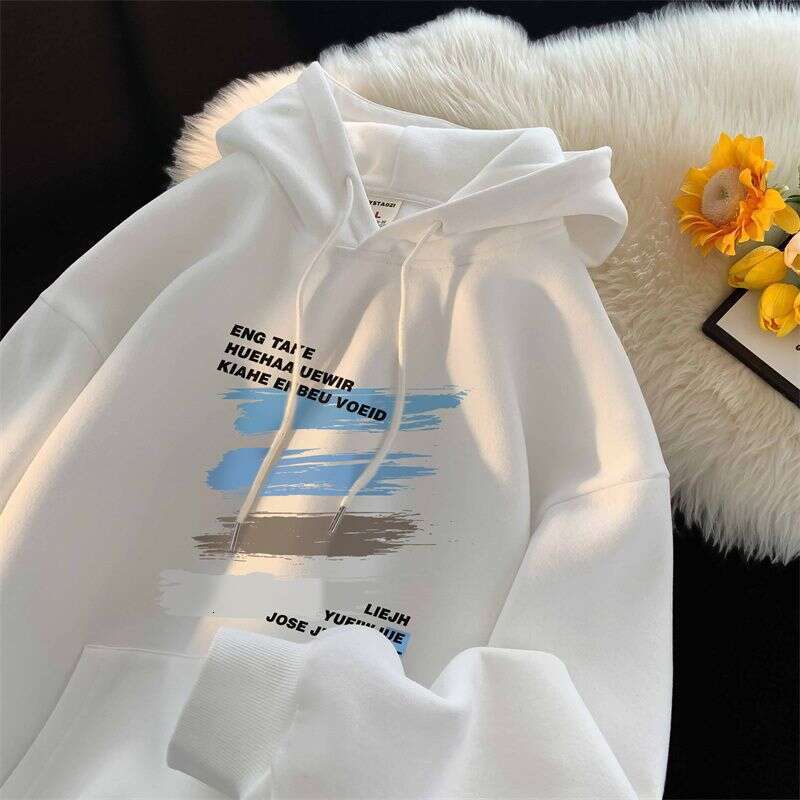 American Style Hooded Sweatshirt for Men Spring Autumn Winter New Ins Trend Loose Casual Versatile Thickened Printed Jacket