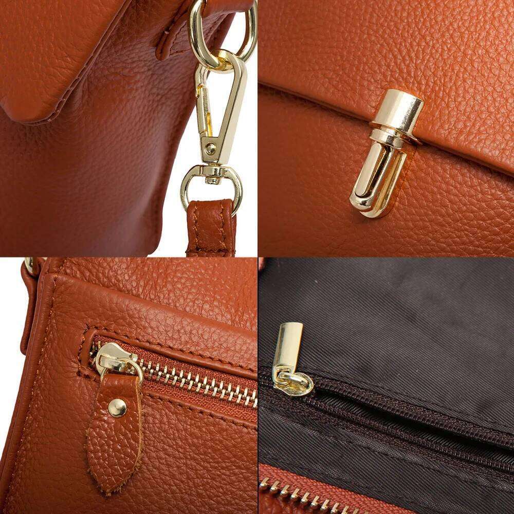 Zency 100% Genuine Leather Fashion Women Messenger Bag Practical Phone Purse Girl's Small Flap Bags Lady Shoulder Handbag